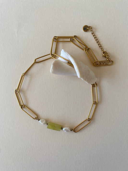 Collier Ariel - Pierre naturelle & chaîne dorée