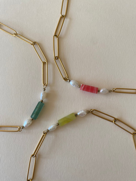 Collier Ariel - Pierre naturelle & chaîne dorée