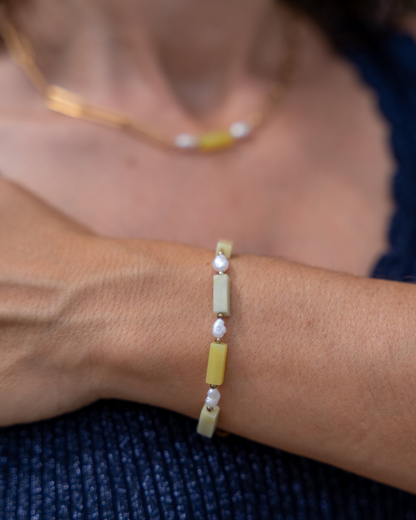 Bracelet Ariel - Pierre naturelle & perles d’eau douce