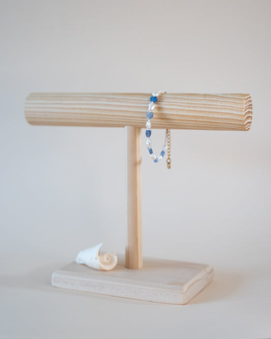 Bracelet Marine - cœurs de pierre & perles d’eau douce