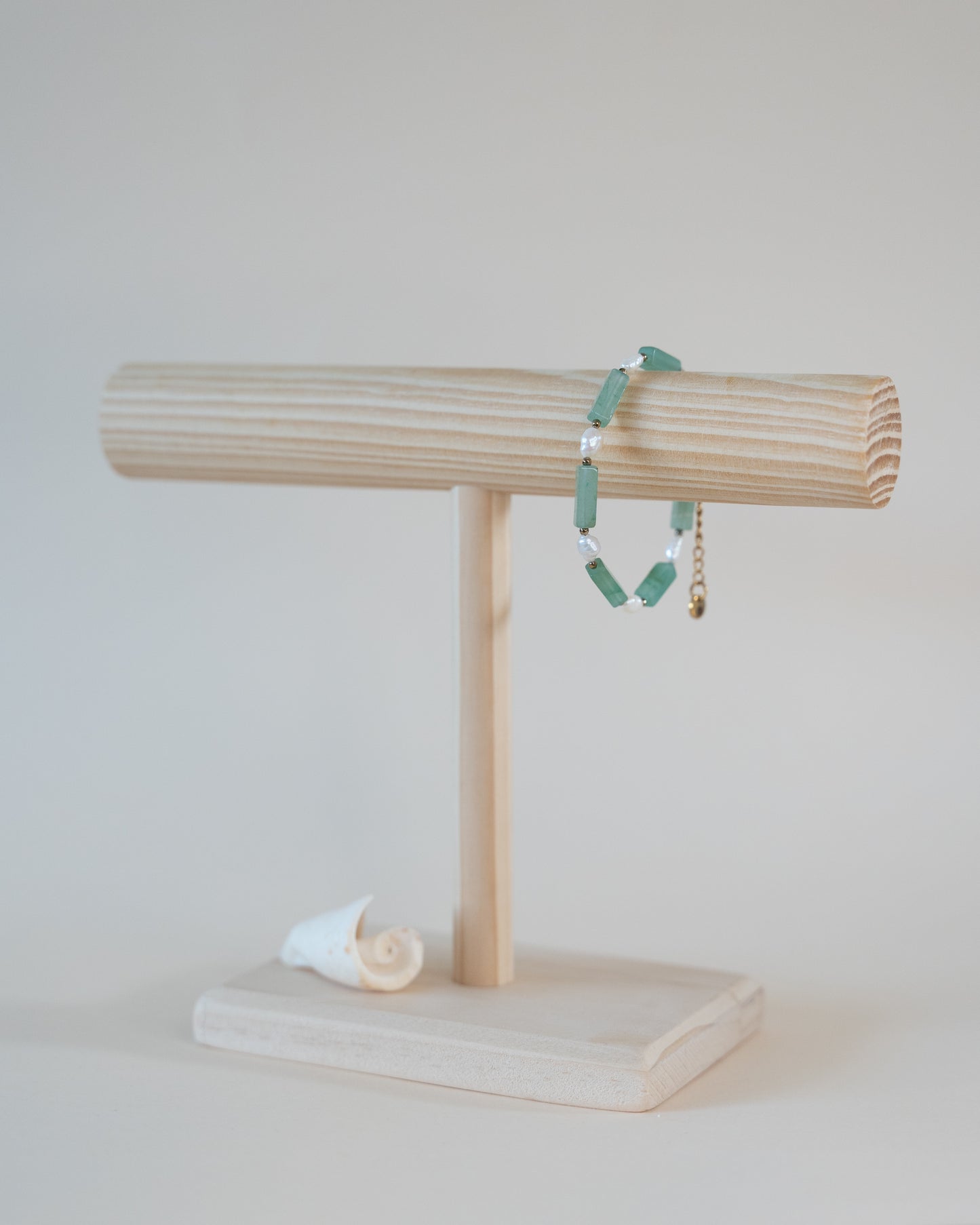 Bracelet Marine - cœurs de pierre & perles d’eau douce